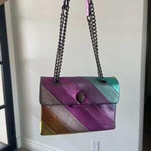 Kurt Geiger London Rainbow Metallic Kensington Bag – Shoulder or Crossbody